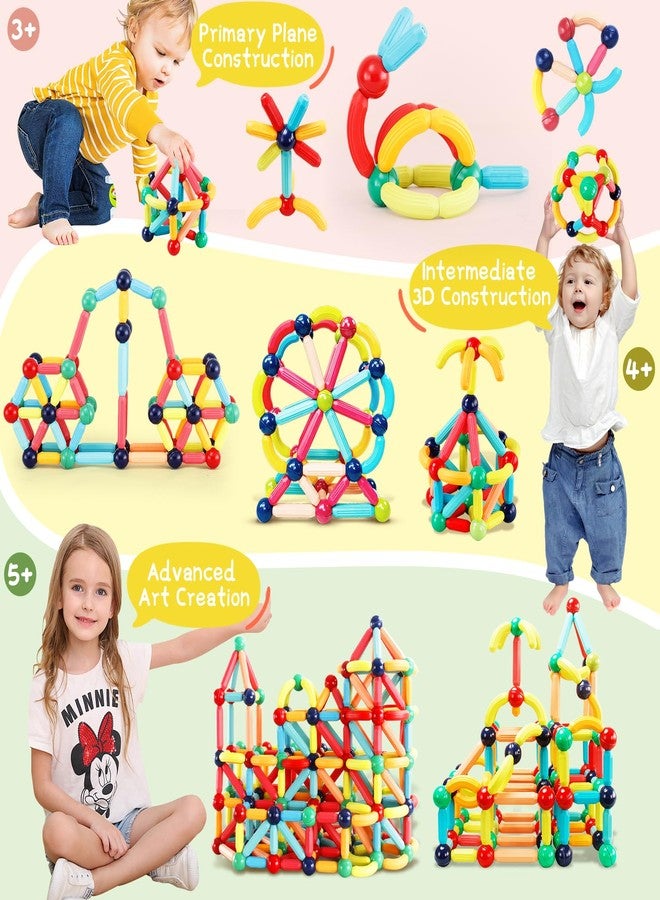 STEMTiles 64PCS Magnetic Building Blocks, Montessori Magnet Toys for Kids Toddlers, STEM Learning Toys for Boys and Girls, Creativity Kids Game - Image 4